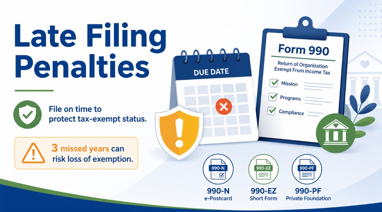 What is the late-filing penalty for non-profits?